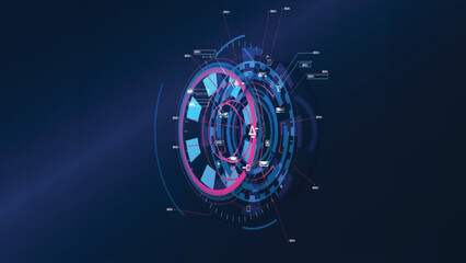 Vector editable, Sci-fi Futuristic UI FUI abstract circular element design, GUI design, Circular Machine elements