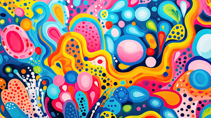 Fototapeta na wymiar Cheerful Melty Mashup in Vibrant Pattern Background Ai Generative 