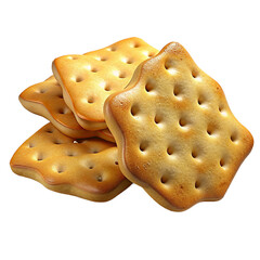 Crackers on a white background. Isolated cracker cookies