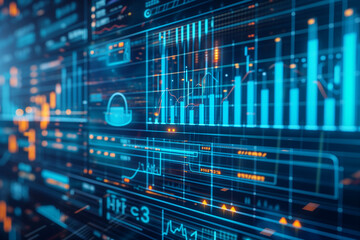 Digital background images about various statistical data.