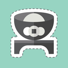 Sticker line cut Ingot. related to Chinese New Year symbol. simple design editable. simple illustration