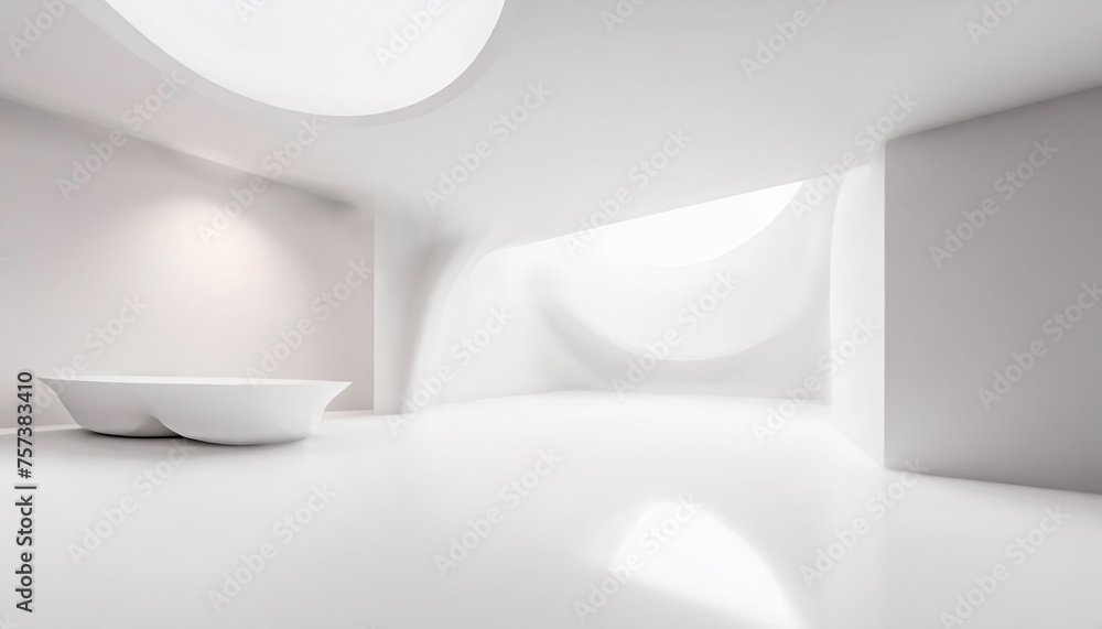 Aufkleber white studio room template on empty background with modern concept. product display backdrops for de