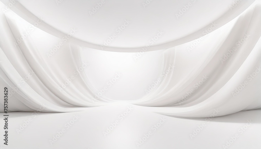 Poster white studio room template on empty background with modern concept. product display backdrops for de