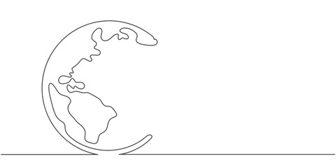 Earth line art style vector illustration, earth day, Environment day line art style vector illustration