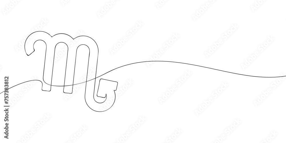 Poster a single line drawing of a scorpio. continuous line scorpio icon. one line icon. vector illustration