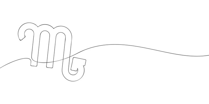 A single line drawing of a scorpio. Continuous line scorpio icon. One line icon. Vector illustration
