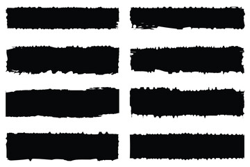 Brush strokes. Vector paintbrush set. Black isolated paintbrush collection . Abstract painted background templates.