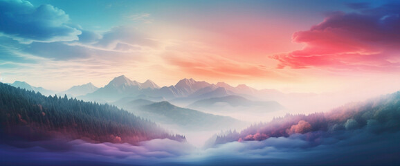 Exquisite gradient of colors blending harmoniously, presenting a captivating scene captured with...