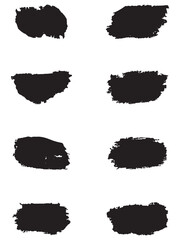 Set of black paint, ink brush strokes, brushes, lines .Vector illustration