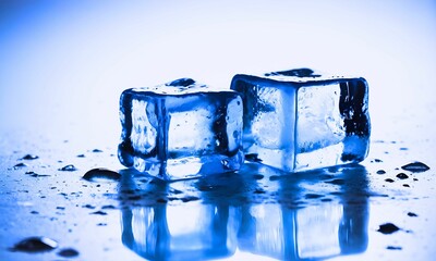 blue ice cube background, capturing the essence of frozen water.