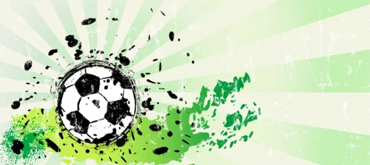 Fototapeten soccer, football, illustration with paint strokes and splashes, grungy mockup, great soccer event © Kirsten Hinte