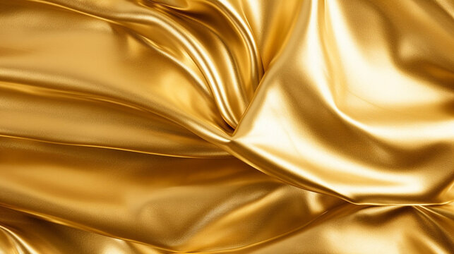 abstract rich and authentic shiny and wavy metallic gold foil texture background, high quality, luxurious, and glamorous