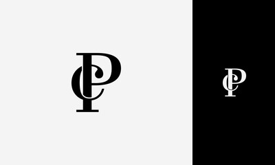 initial letter cP or Pc  lowercase joined uppercase,logo vektor design