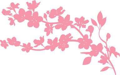 Sakura branch with flowers decoration.