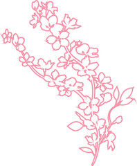 Sakura branch with flowers decoration.