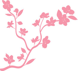 Sakura branch with flowers decoration.