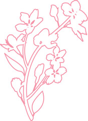 Sakura branch with flowers decoration.