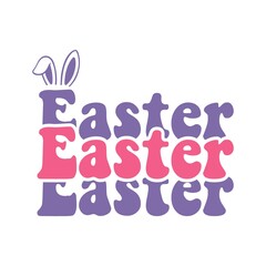 Obraz premium Easter typography design on plain white transparent isolated background for card, shirt, hoodie, sweatshirt, apparel, tag, mug, icon, poster or badge