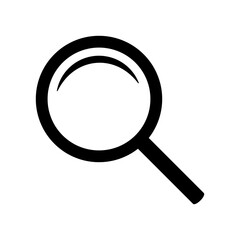 Magnifying glass icon, vector magnifier or loupe sign. Web search icon.