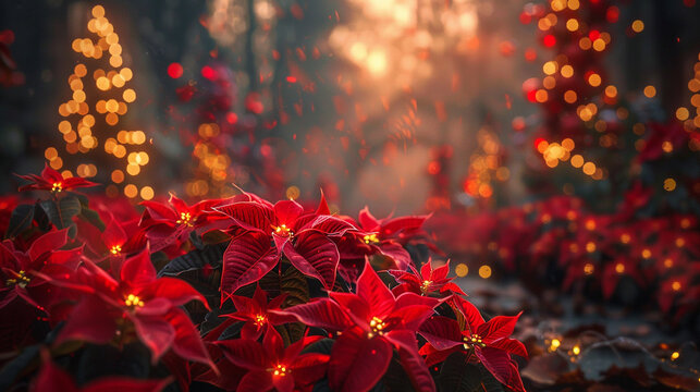 Poinsettias bloom, yule logs crackle, tales of cheer shared.