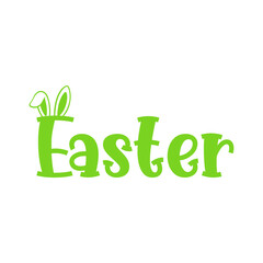 Easter typography design on plain white transparent isolated background for card, shirt, hoodie, sweatshirt, apparel, tag, mug, icon, poster or badge