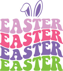 Easter typography design on plain white transparent isolated background for card, shirt, hoodie, sweatshirt, apparel, tag, mug, icon, poster or badge