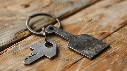 House Key on Keychain - Real Estate Security and Homeownership Concept, Safety and Access Control Symbol, Generative AI

