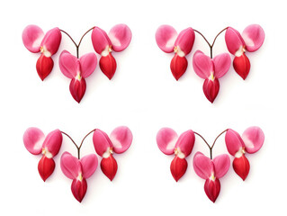 flower heart collection set isolated on transparent background, transparency image, removed background