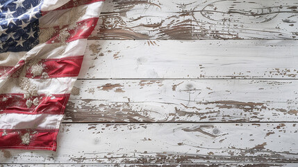 stars and stripes on white wash background