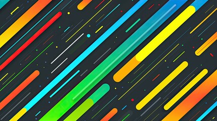 Colorful diagonal stripes with a black background