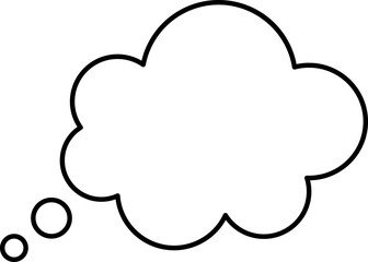 Trendy think bubble in flat style. Think bubble isolated on white background. Cloud line art. Vector.