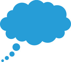 Obraz premium Trendy think bubble in flat style. Think bubble isolated on white background. Cloud line art. Vector.