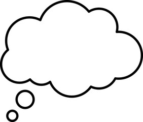 Trendy think bubble in flat style. Think bubble isolated on white background. Cloud line art. Vector.