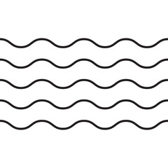 Simple wave icon, sea or ocean, abstract business logo. Black linear icon with editable stroke on white background, eps10