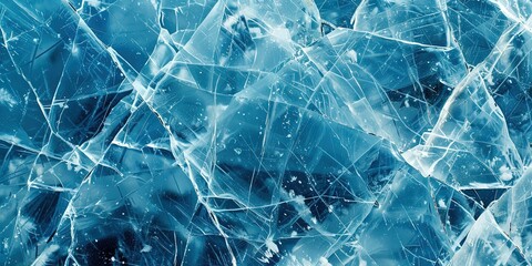 Different shapes of ice, cubed ice, glass, frozen water, lake, cracks in the ice, background, wallpaper.