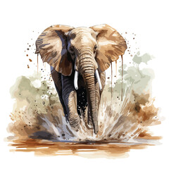 A regal elephant spraying water from its trunk 
