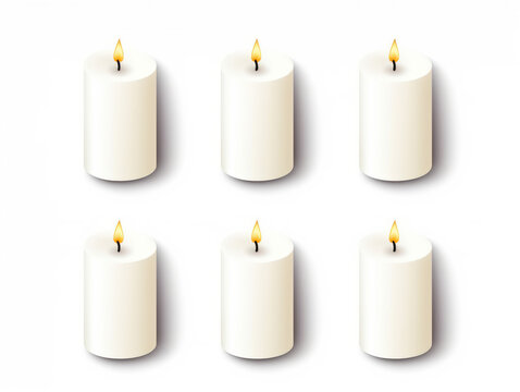 candle collection set isolated on transparent background, transparency image, removed background