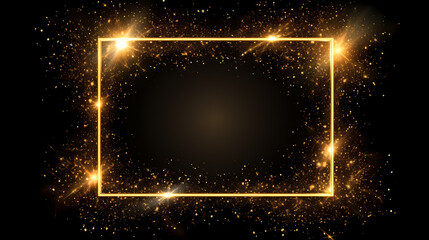 Obraz premium Luxurious golden glitter frame