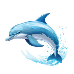 A sleek dolphin gliding through crystalclear ocean =
