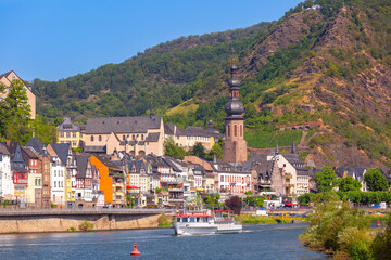 Sunny Cochem, beautiful town on romantic Moselle river, Germany - 757394436