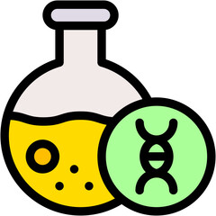 Vector Icon Flask, Test Tube, Lab, Chemistry, DNA, Genetics