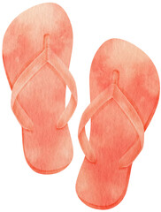Sandals watercolor illustration for Summer Decorative Element