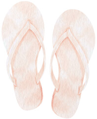 White Sandals watercolor illustration for Summer Decorative Element