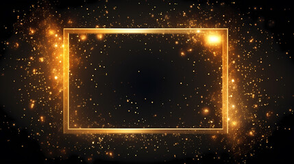 Luxurious golden glitter frame