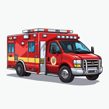Ambulance Clipart isolated on white background