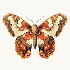 Atlas Moth Clipart isolated on white background