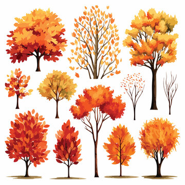 Autumn trees Clipart