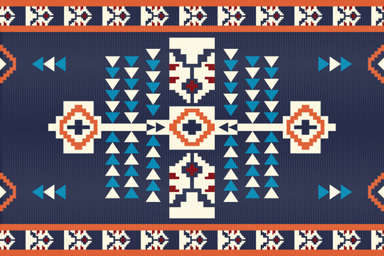 American tribal motif seamless pattern,Ethnic Navajo rug,Aztec,African,Mexico fabric pattern,vector illustration design for carpet,blanket,tapestry,wrapping,clothing or decorating things
