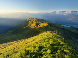 Blick vom Zettersfeld zu den Lienzer Dolomiten, Neualplschneid, Drautal, Lienz, Osttirol, Tirol,...