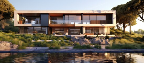 Obraz premium luxury villa with swimming pool